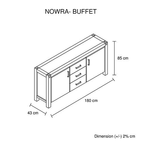 NOWRA Buffet Sideboard in Oak Colour