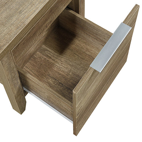 Bedside Table 2 Drawers Oak Coloured Finish