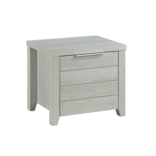 Bedside Table 2 drawers White Ash