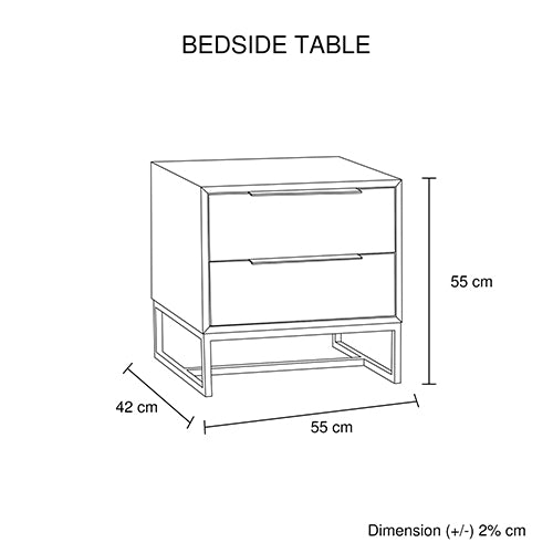 Hannah Bedside Table Tea Coloured Finish