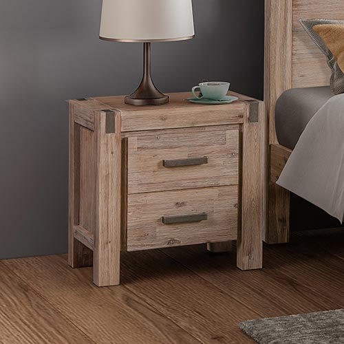 Java Bedside Table  Acacia & Oak Colour