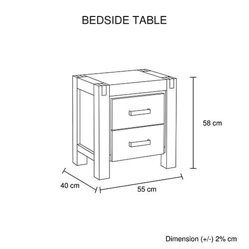 Java Bedside Table  Acacia & Oak Colour