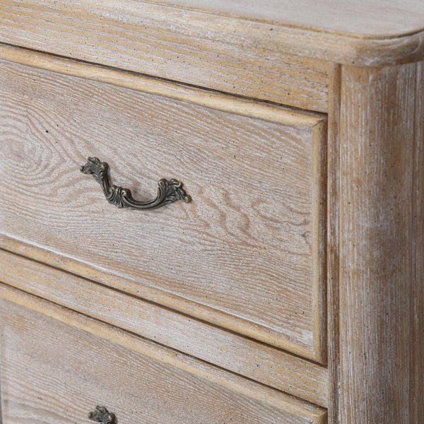 Bedside Table Oak and Plywood Whitewashed