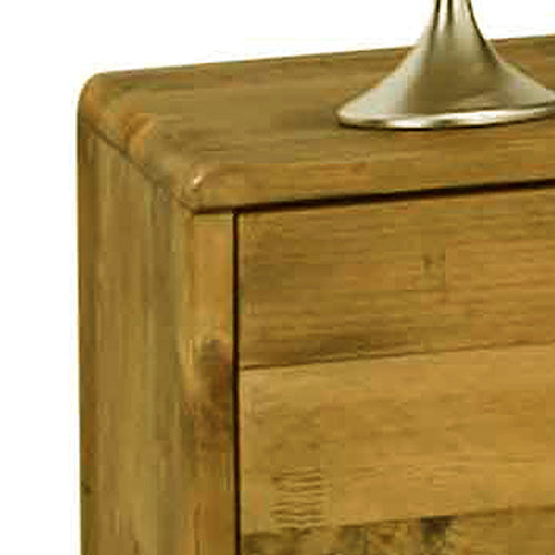 Bedside Table 2 drawers Wood Coloured