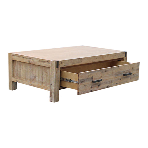 Solid Acacia Coffee Table Oak Finish