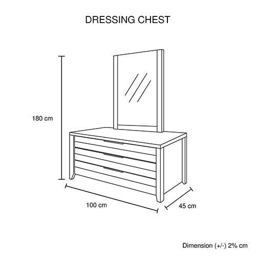 Dresser with 3 Drawers - Oak Colour