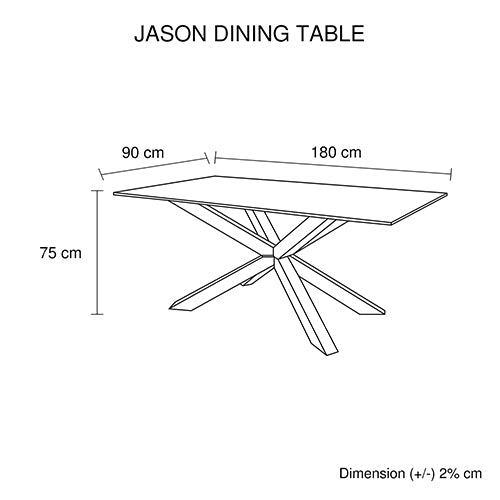 Jason Dining Table Stainless Steel Base 12mm Tempered Glass Top