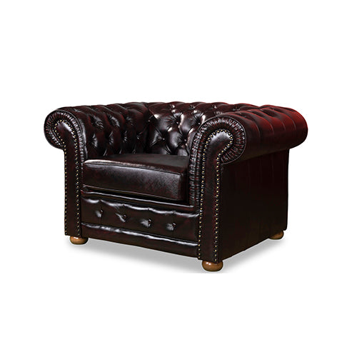 Leather rochester style lounge chair