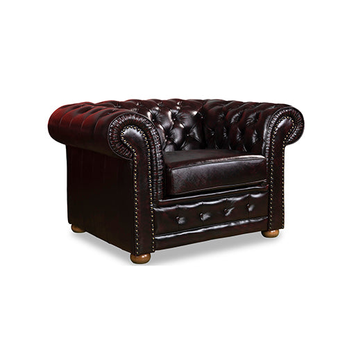 Leather rochester style lounge chair