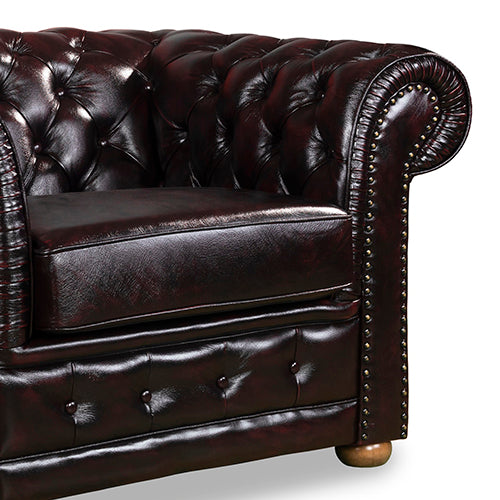 Leather rochester style lounge chair