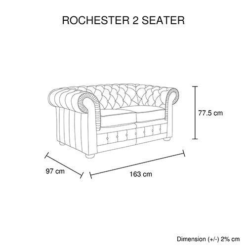 Rochester 2 Seater Genuine Leather Sofa