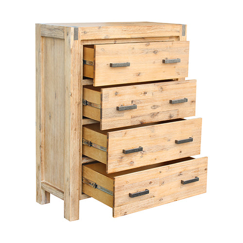 Tallboy 4 Drawers - Oak Colour