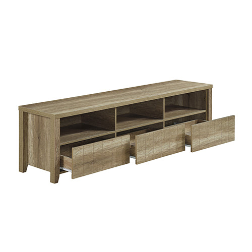 TV Cabinet 3 Drawers MDF Oak Finish 180cm