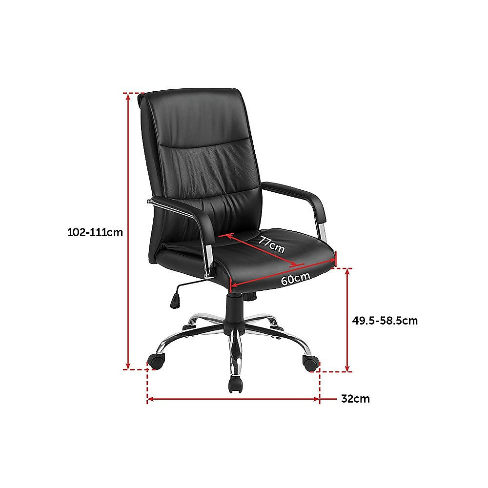 PU Leather Office Chair Executive Padded Black