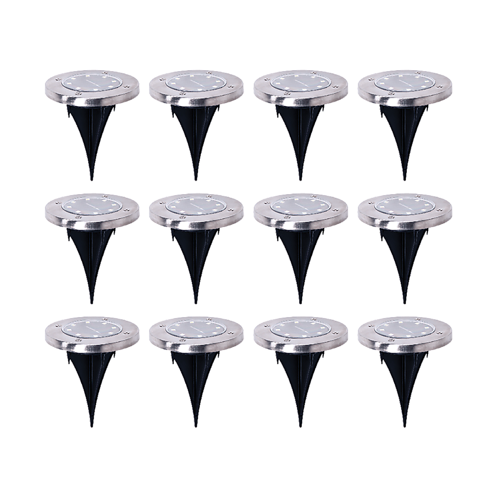 12x Solar Powered LED Outdoor Recessed Garden Light