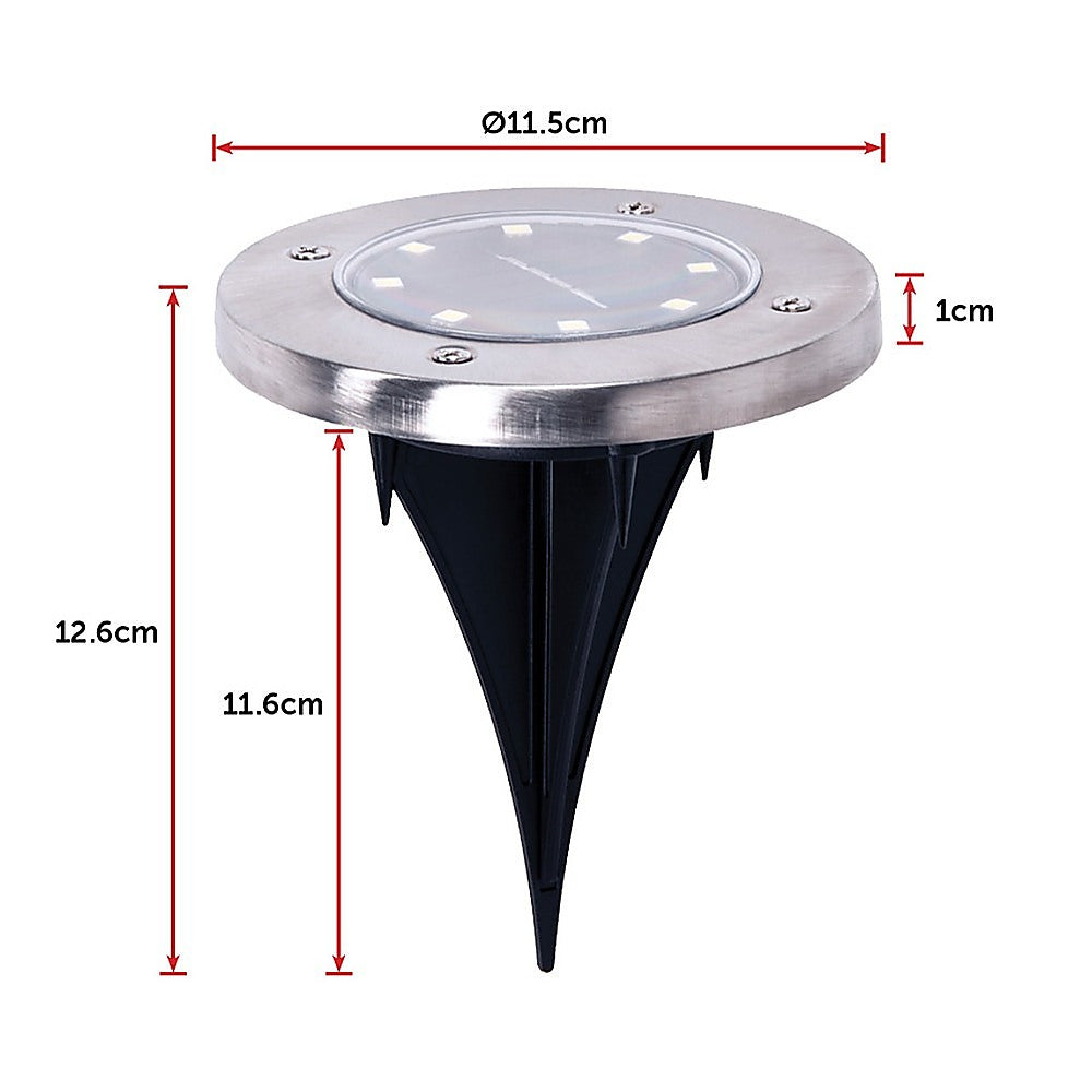 12x Solar Powered LED Outdoor Recessed Garden Light