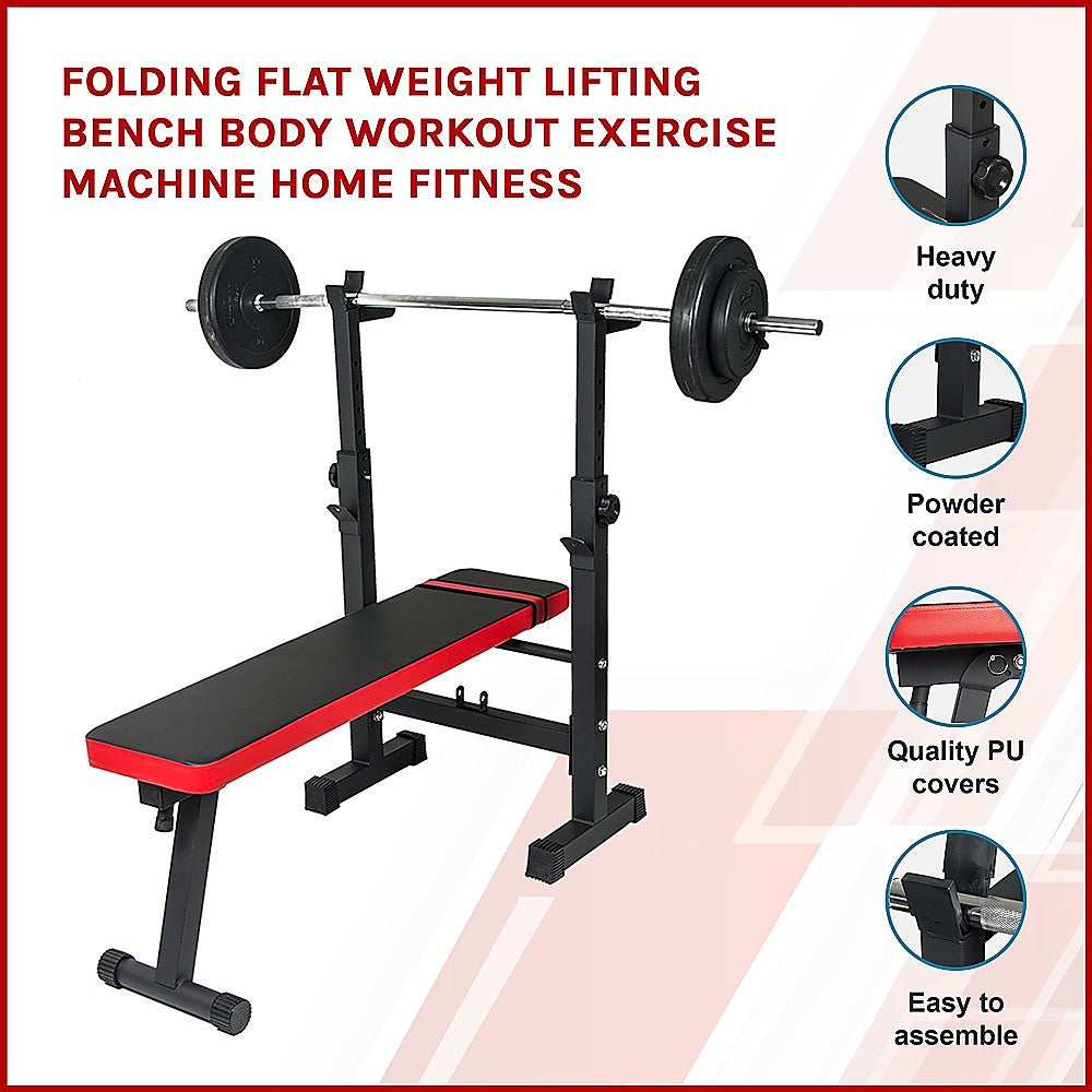 Folding Flat Weight Lifting Bench Body Workout Exercise Machine Home Fitness