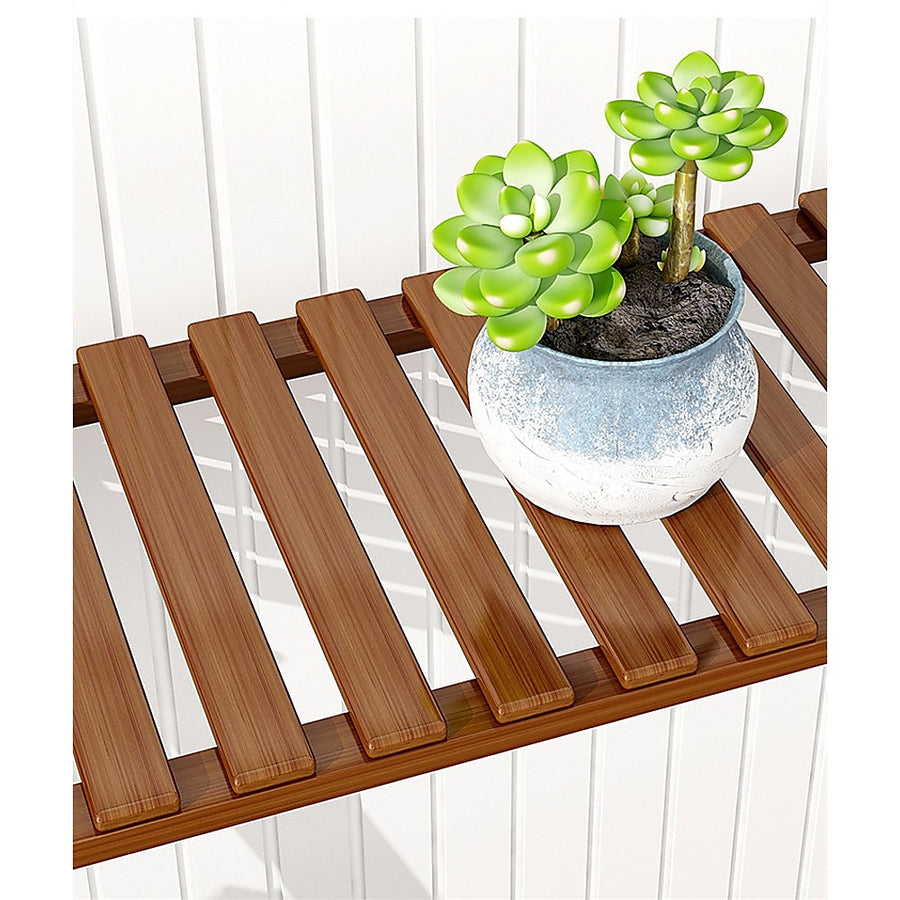 Bamboo 4 Shelf Folding Plant Stand