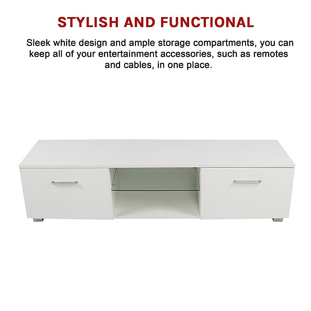 TV Entertainment Unit Gloss White 140cm