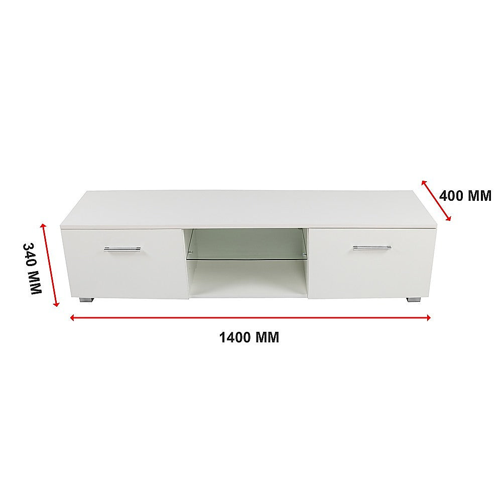 TV Entertainment Unit Gloss White 140cm