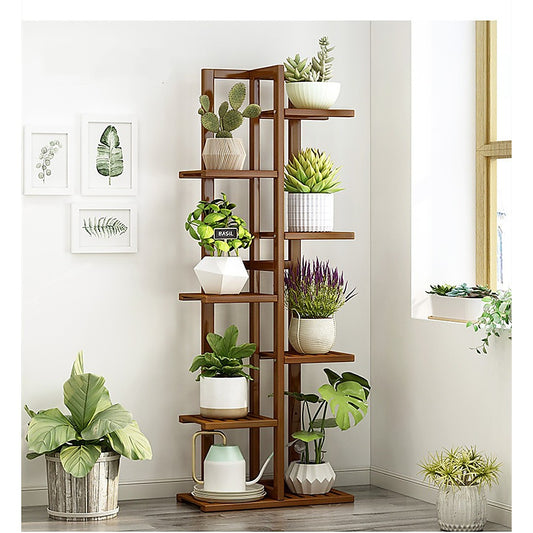 Bamboo 7 Shelf Tiered Plant Stand