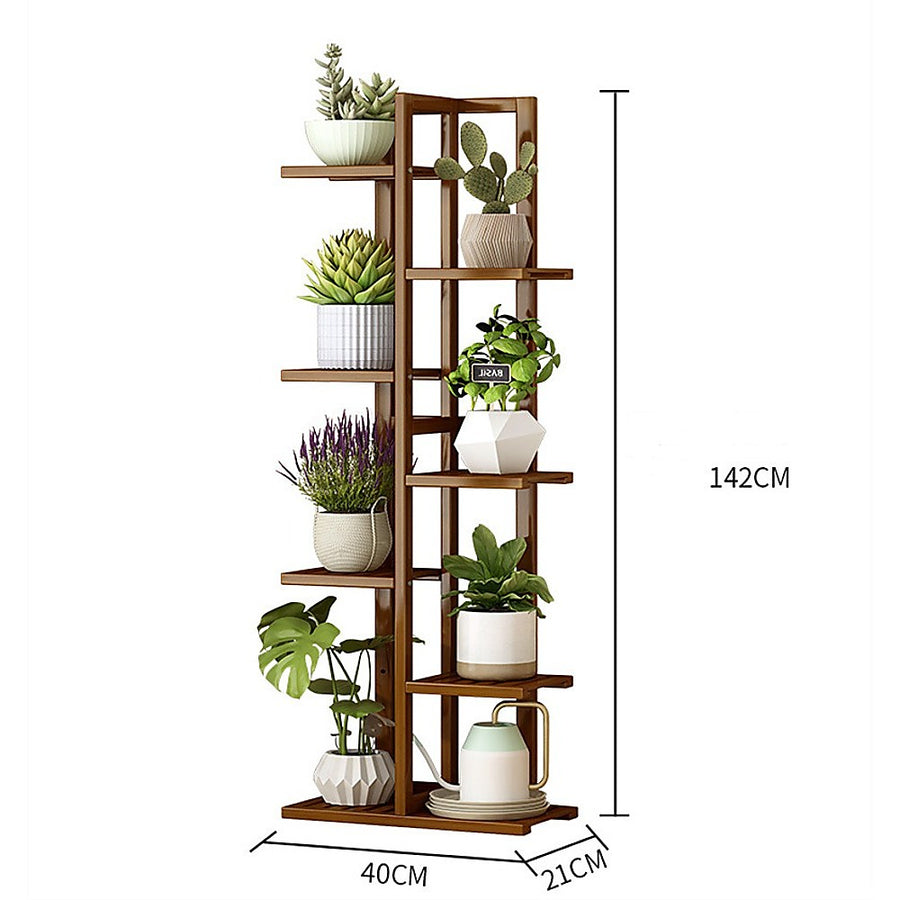 Bamboo 7 Shelf Tiered Plant Stand