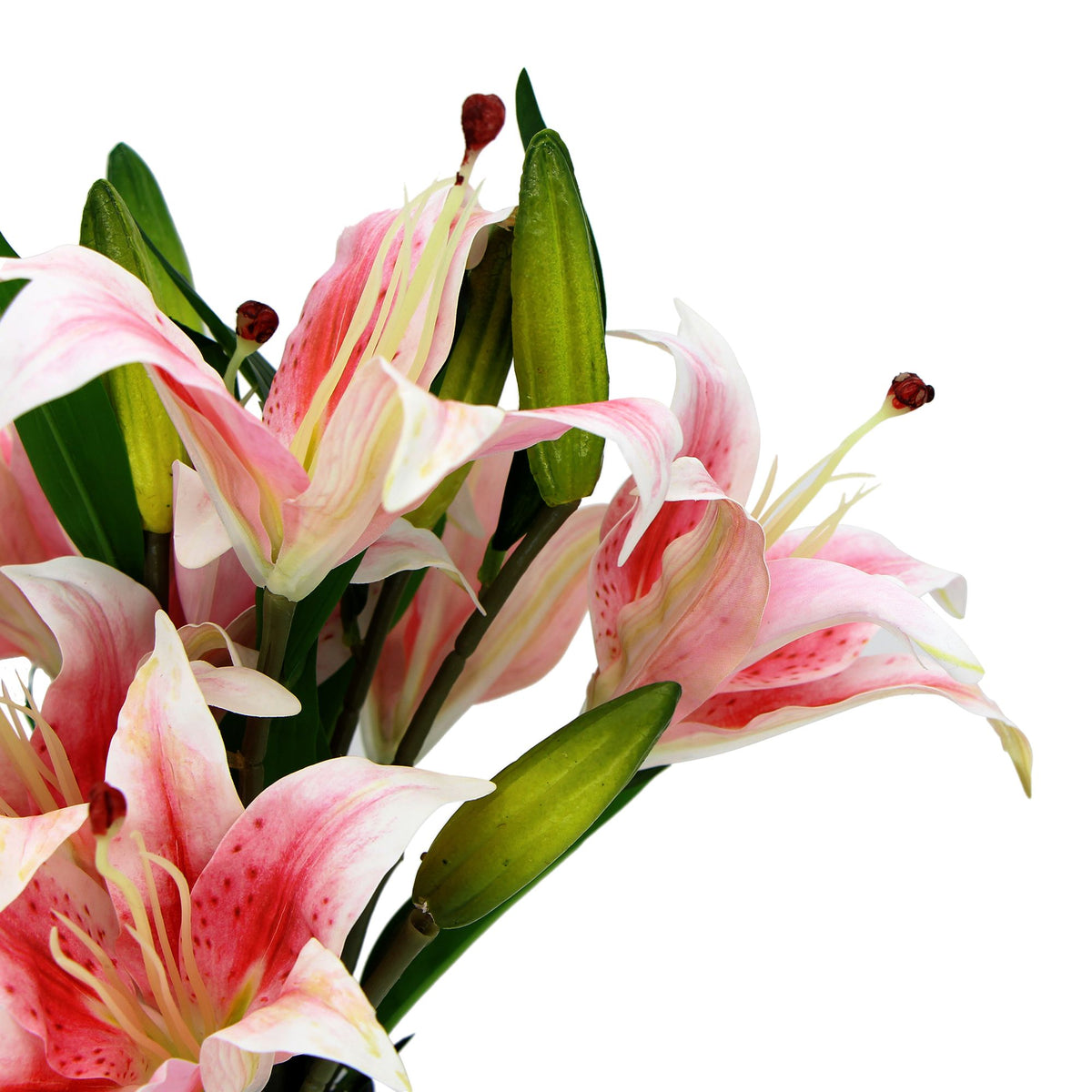 Pink Tiger Lily In Glass Vase