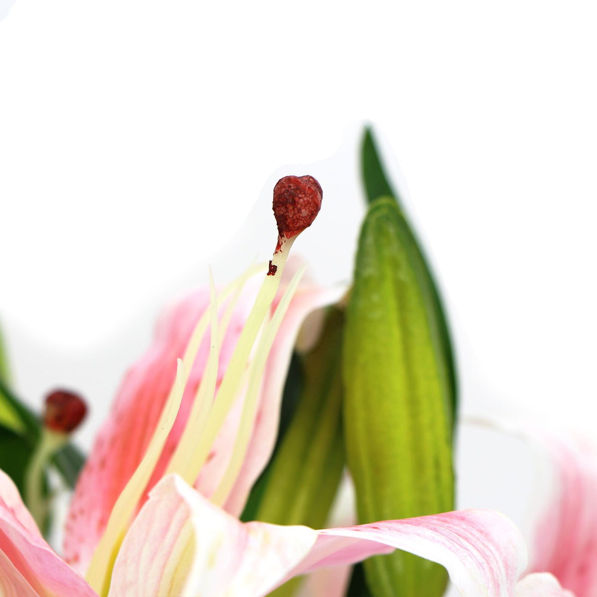 Pink Tiger Lily In Glass Vase