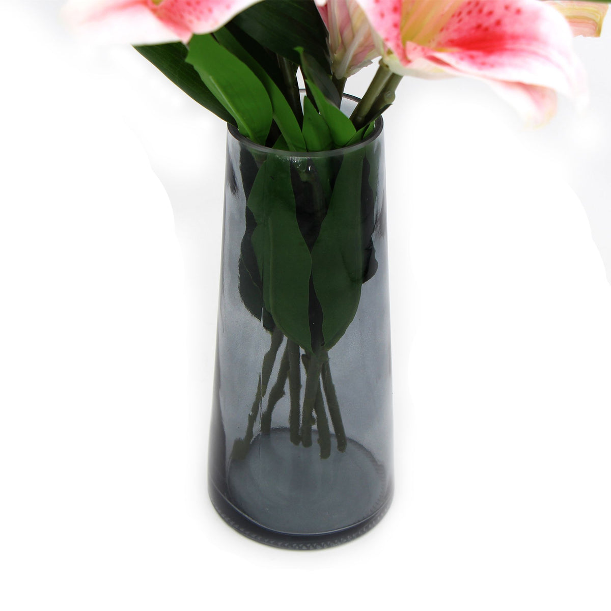 Pink Tiger Lily In Glass Vase