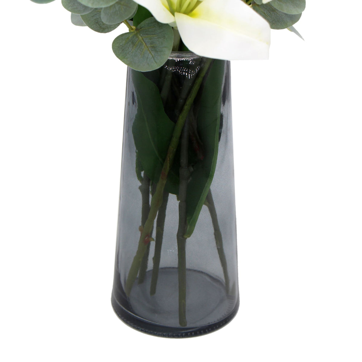 White Tiger Lily Bouquet With Eucalyptus