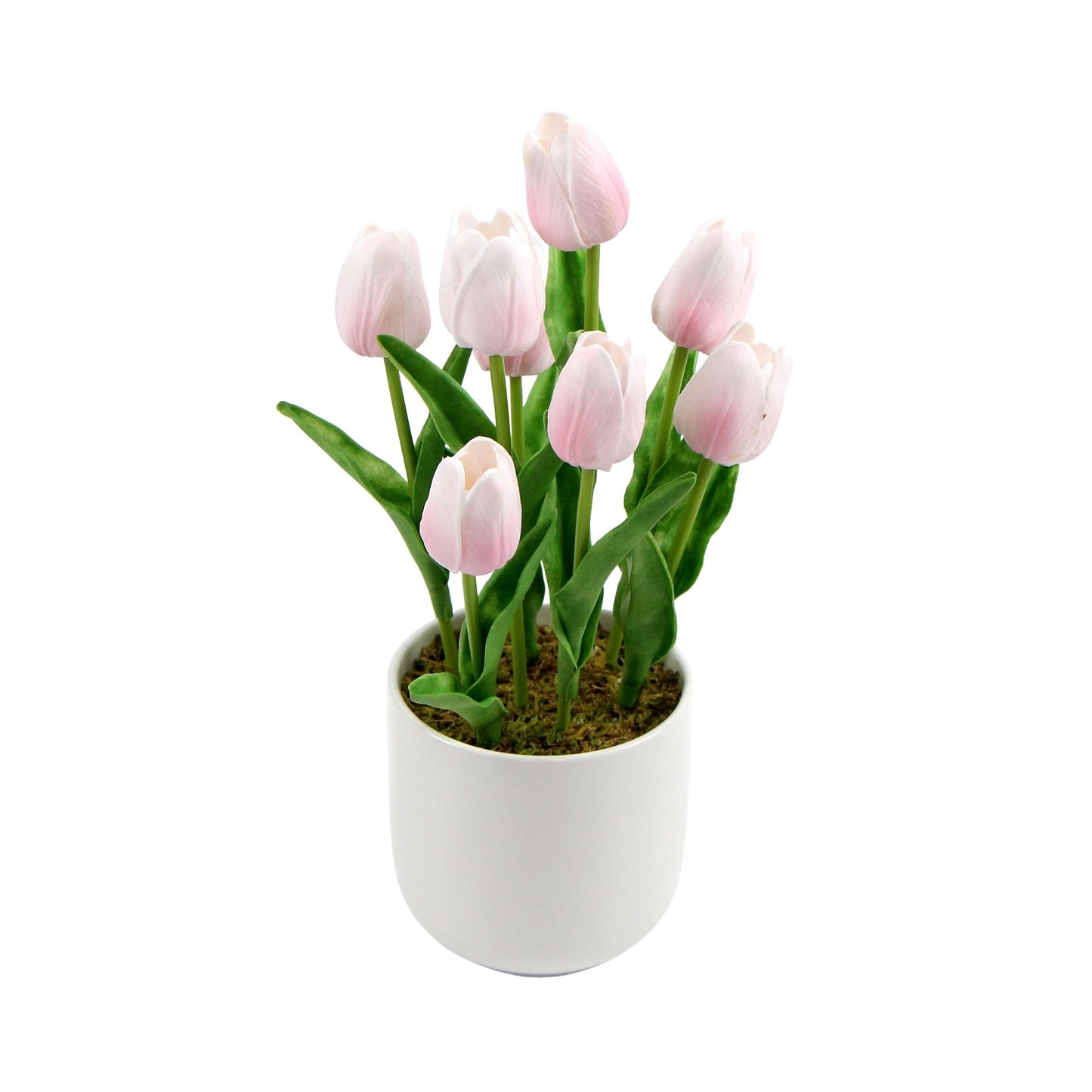Flowering Pink Tulip in Ceramic Pot 35cm