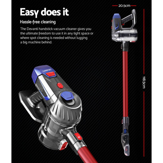 Devanti stick vacuum150w HEPA filter