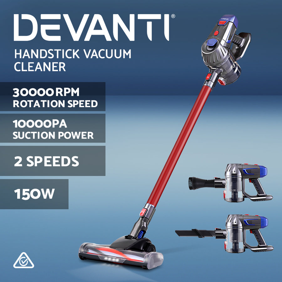 Devanti stick vacuum150w HEPA filter