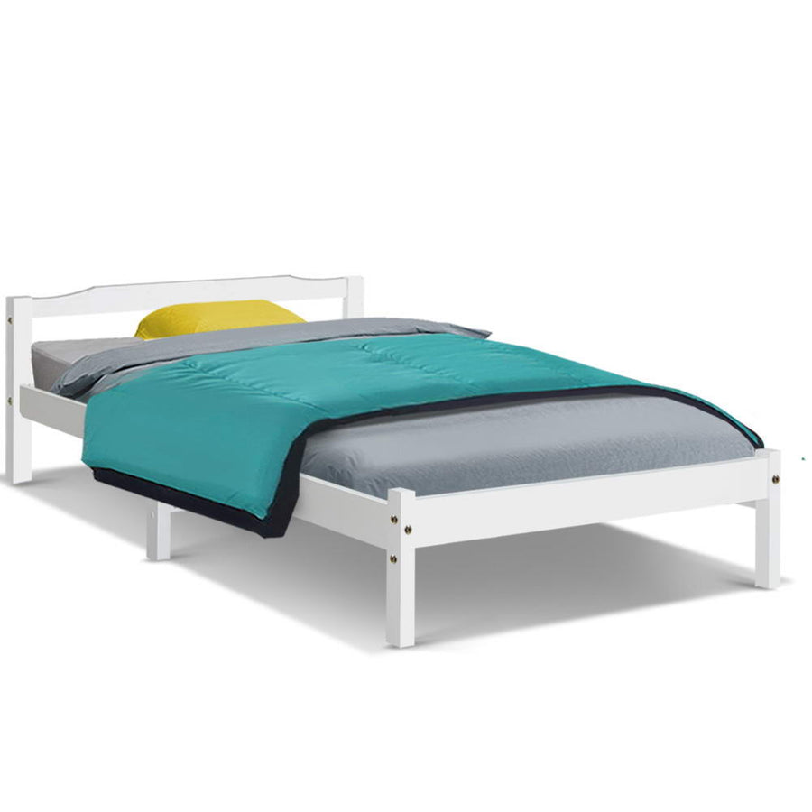 Artiss Single Bed Frame - White