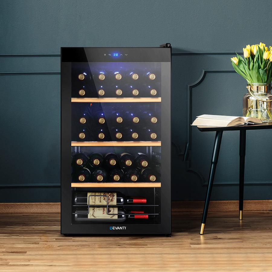 Devanti 34 bottle wine cooler beverage fridge