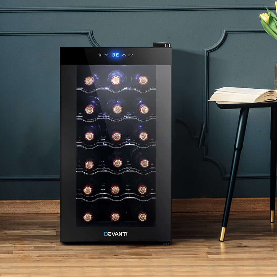 Devanti 50 lt 18 bottle glass door wine cooler