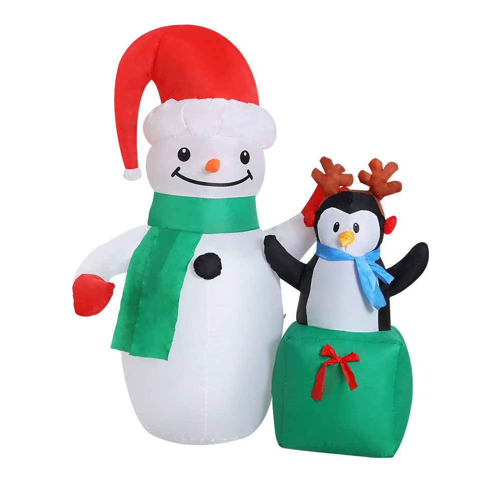 Jingle Jollys Inflatable Christmas 1.8M Snowman LED Lights Outdoor Decorations