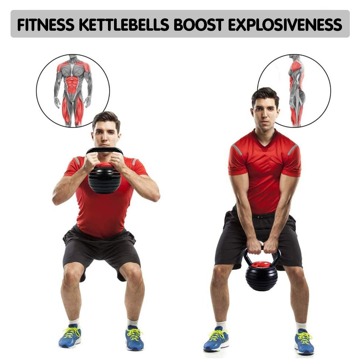 2x Powertrain Adjustable Kettlebells 18kg