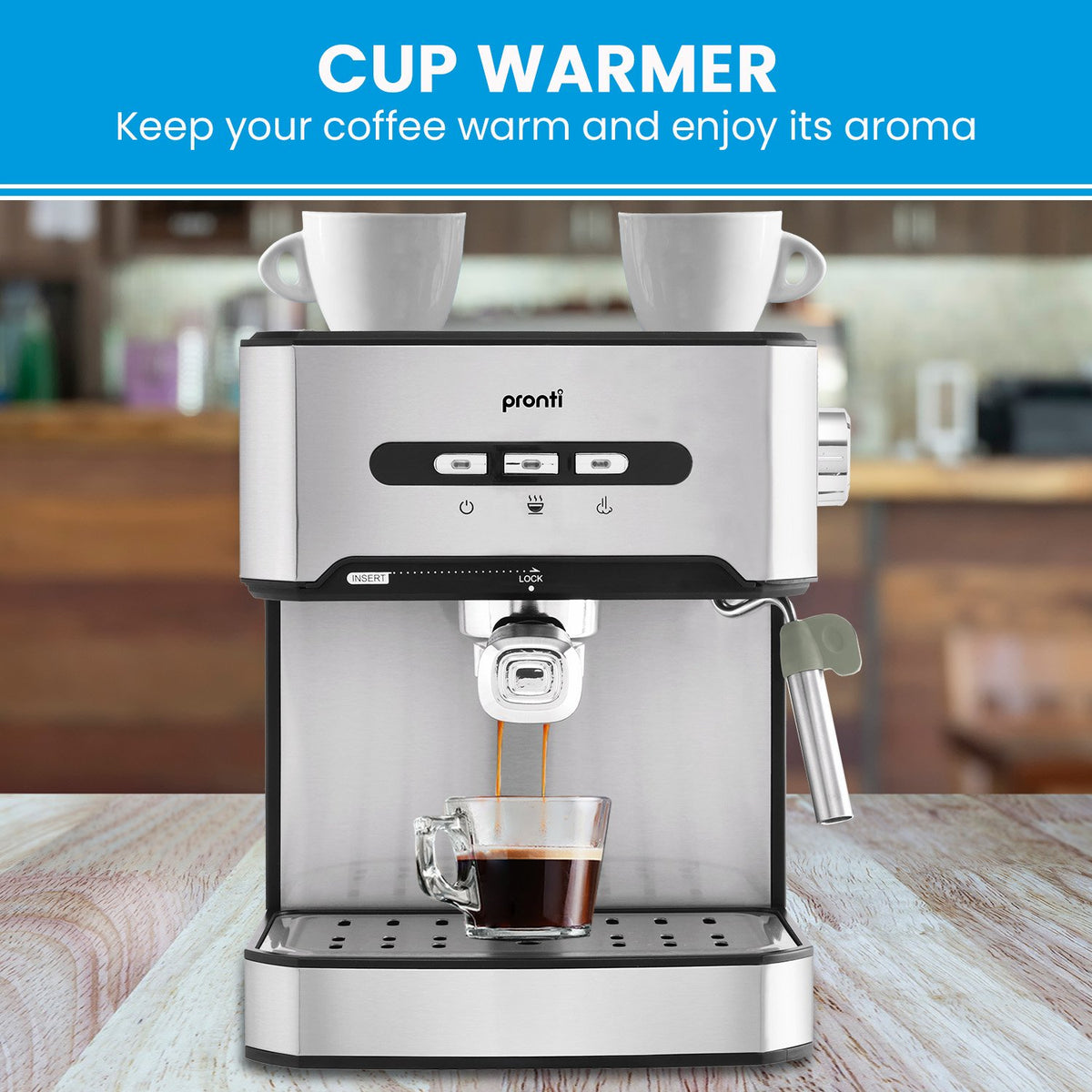 Pronti 1.6L Automatic coffee machine with steam frother