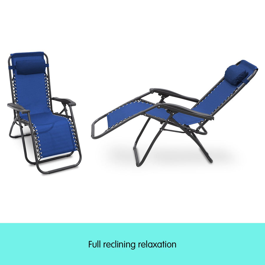 Zero Gravity Reclining Deck Chair - Blue