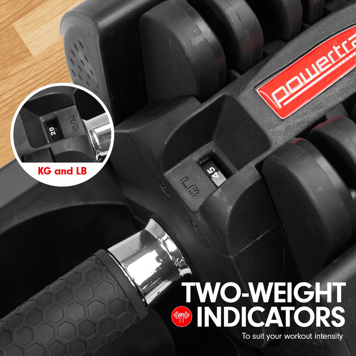 20kg Powertrain Gen2 Adjustable Dumbbell