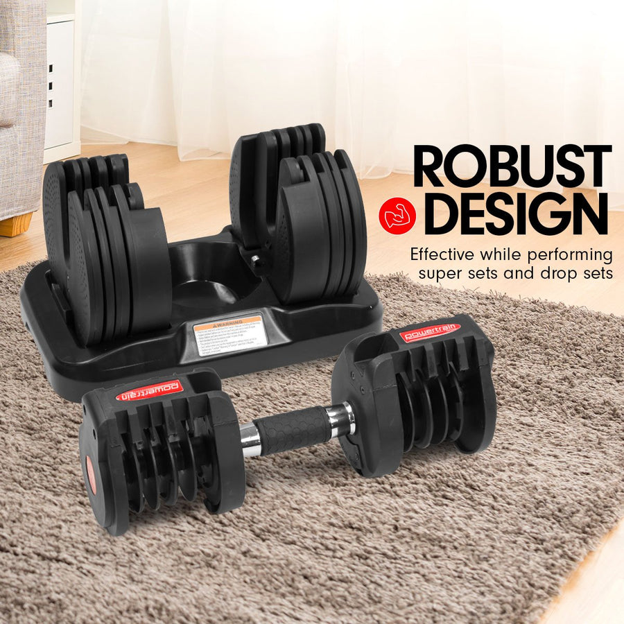 20kg Powertrain Gen2 Adjustable Dumbbell