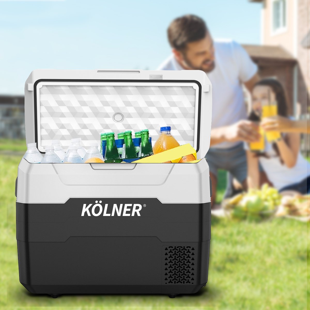 Kolner 40L Portable Fridge Cooler Freezer Camping Refrigerator Black