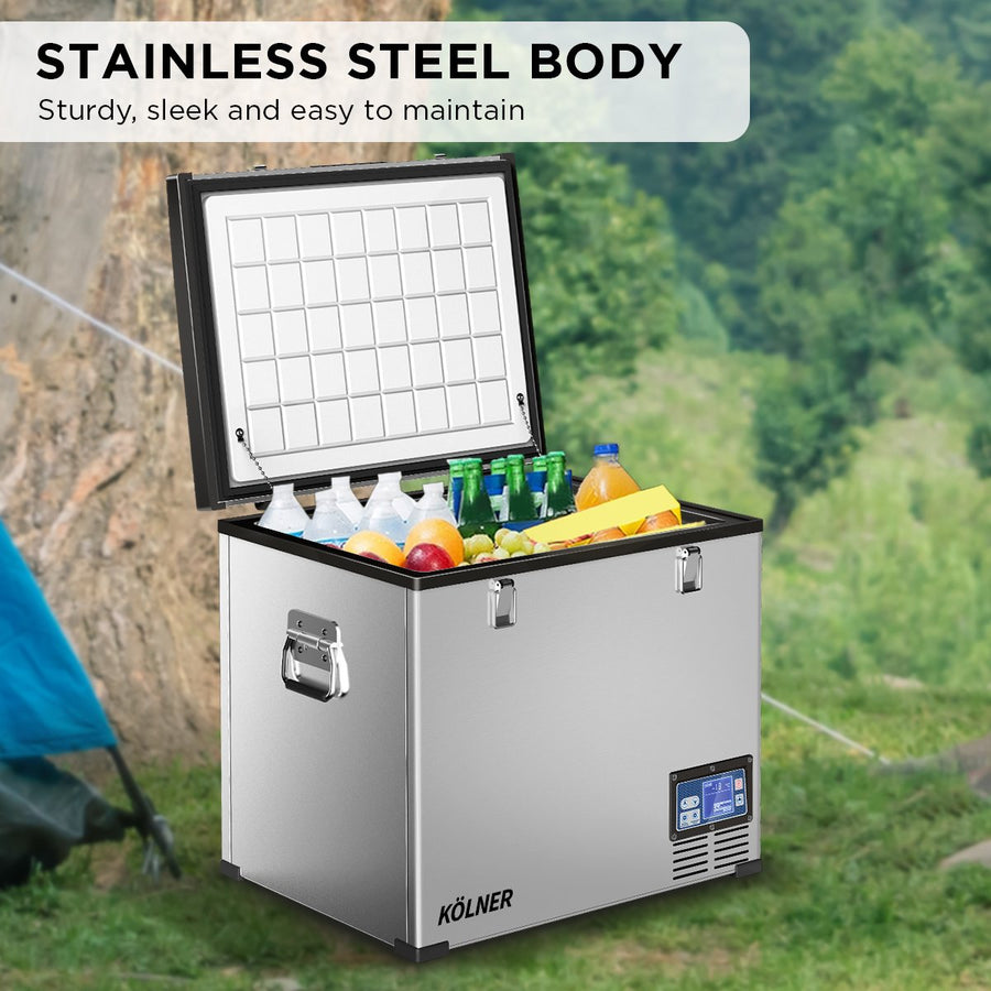 Kolner 95L Stainless Steel Portable Fridge Freezer