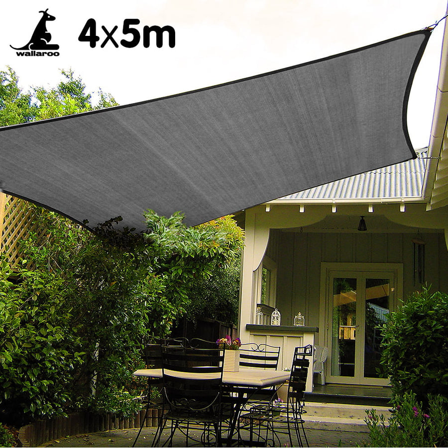 Wallaroo Rectangular Shade Sail 4m x 5m - Grey