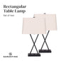 Sarantino Metal Table Lamps-Linen Shade-Cross Frame Stand