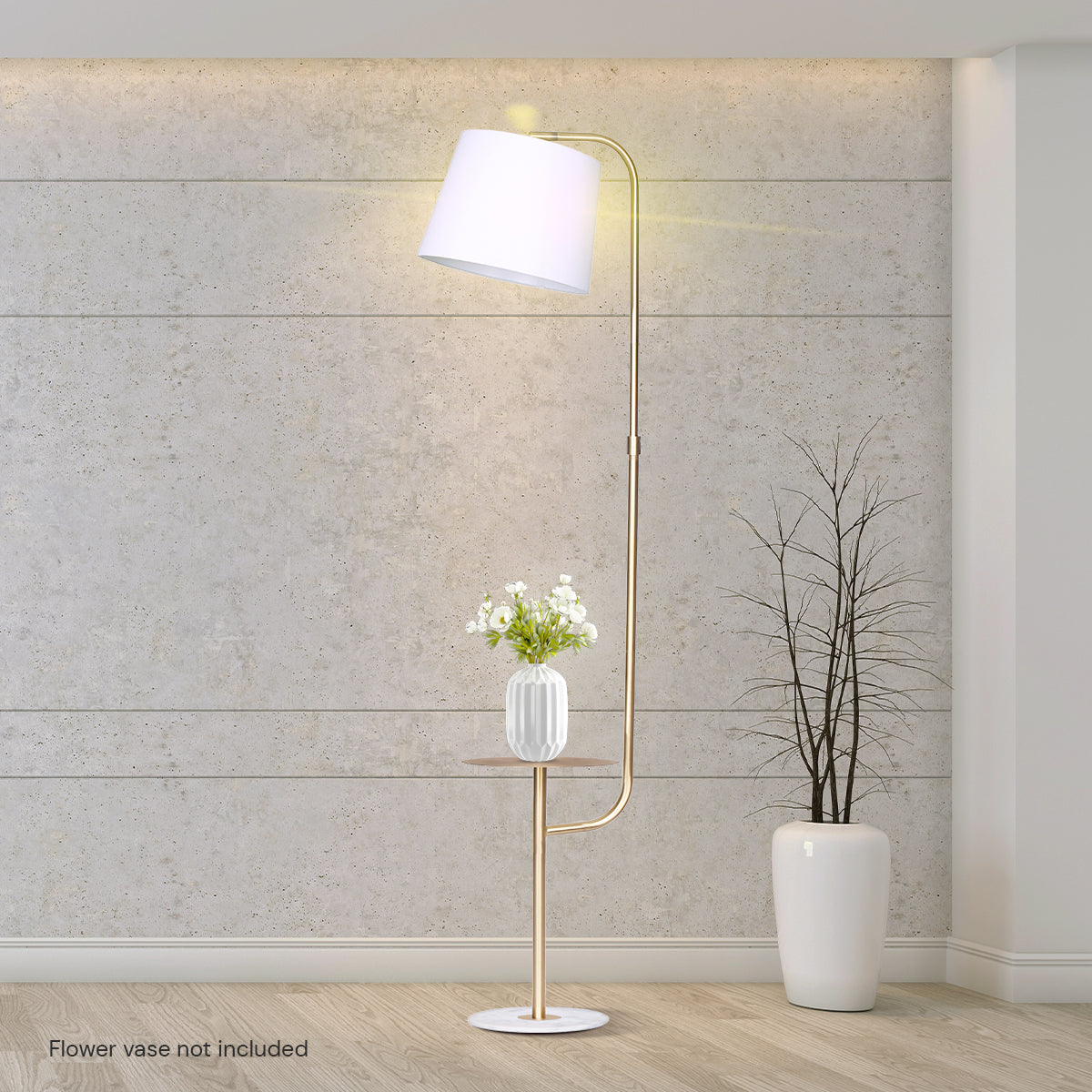 Sarantino Floor Lamp with Metal End Table