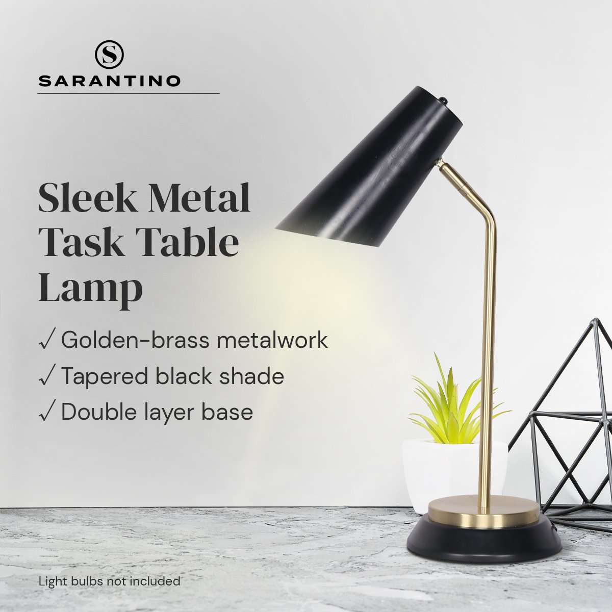 Sarantino Black/Brass Table Lamp