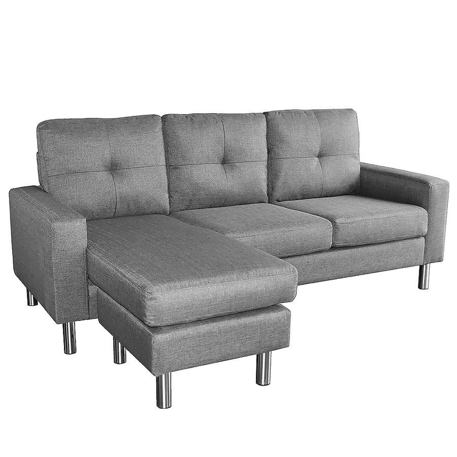 Sarantino Linen Sofa with Chaise Grey