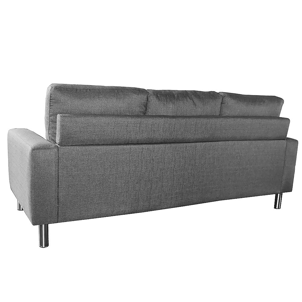 Sarantino Linen Sofa with Chaise Grey